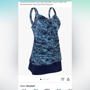 Jinxueer Plus Size Swimsuit. Tankini with Swim Skirt. NWT